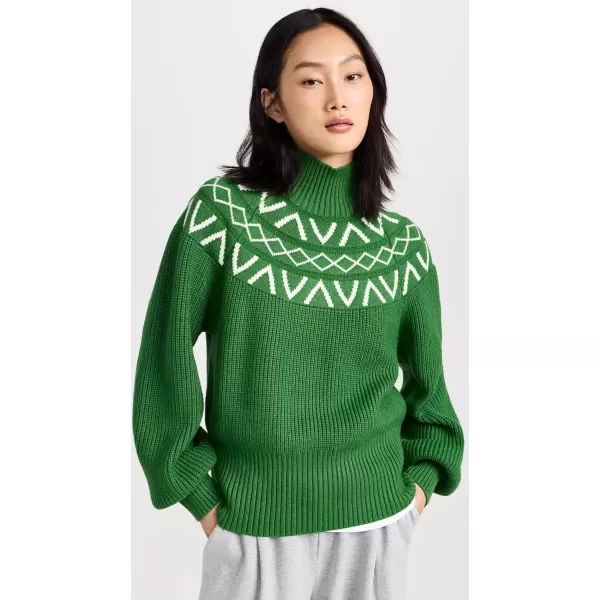 Varley Womens Marcie Fair Isle Yoke Knit PulloverVerdant Green