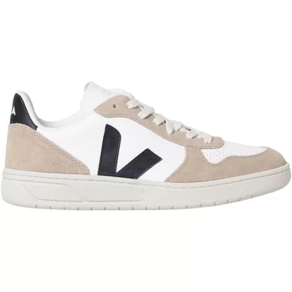 Veja Mens Esplar Leather SneakersExtra WhiteBlackSahara