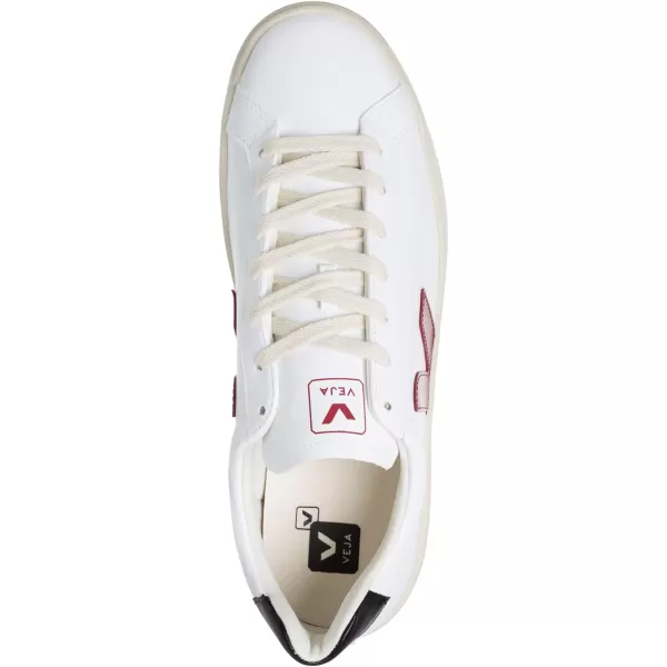 Veja Mens Esplar Leather SneakersWhite  Marsala  Black