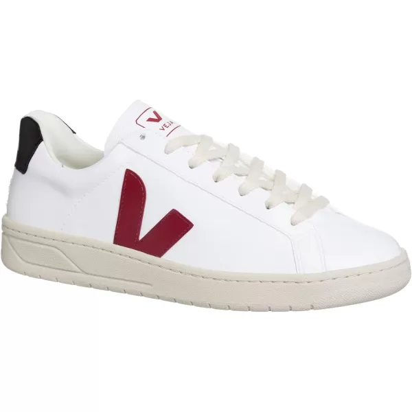 Veja Mens Esplar Leather SneakersWhite  Marsala  Black