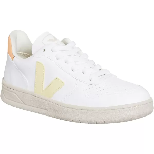 Veja Mens Esplar Leather SneakersWhite  Sun  Peach