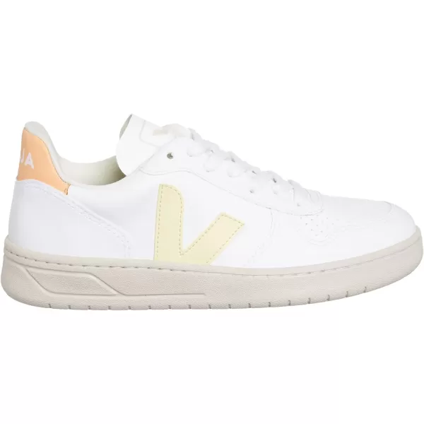 Veja Mens Esplar Leather SneakersWhite  Sun  Peach