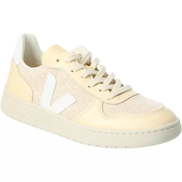 Veja Mens V10 Leather SneakersJuteWhite Multico