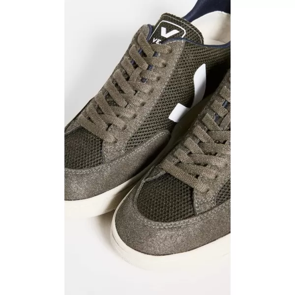 Veja Mens V10 Leather SneakersOliveWhite