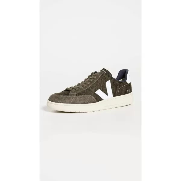 Veja Mens V10 Leather SneakersOliveWhite