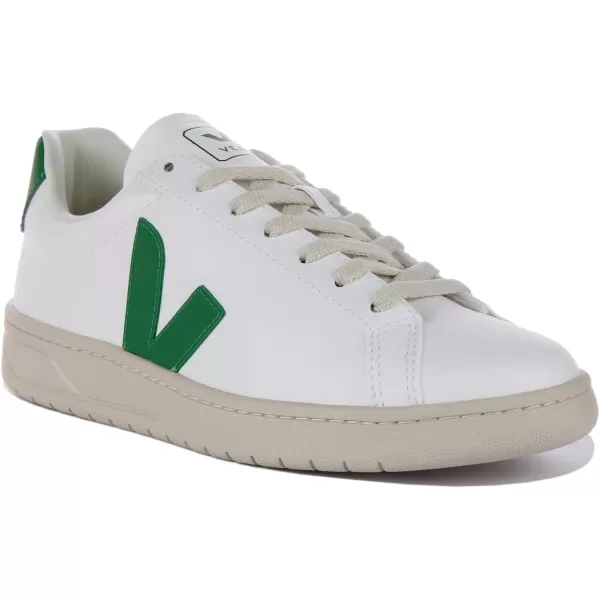 Veja Mens V10 Leather SneakersWhite  Emeraude