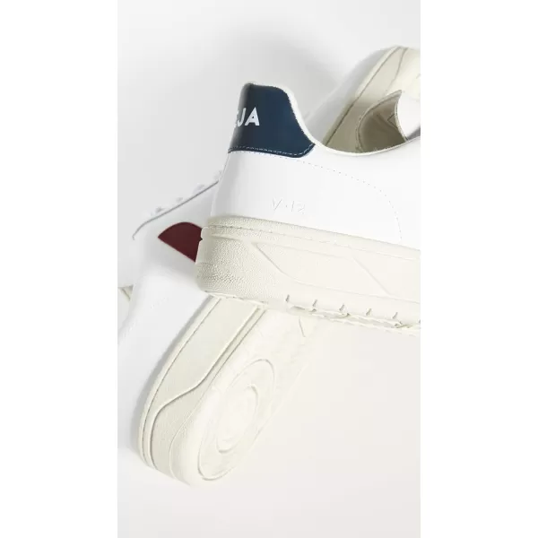 Veja Mens V10 Leather SneakersWhite  Marsala  Nautico