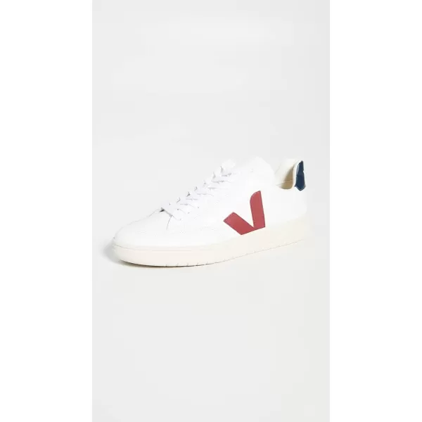 Veja Mens V10 Leather SneakersWhite  Marsala  Nautico