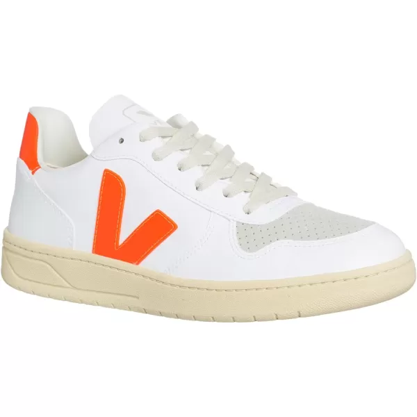 Veja Mens V10 SneakersWhite  Orange Fluo