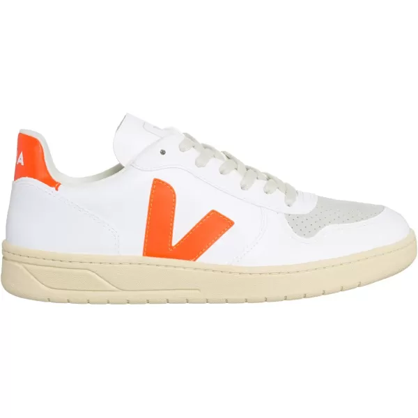 Veja Mens V10 SneakersWhite  Orange Fluo