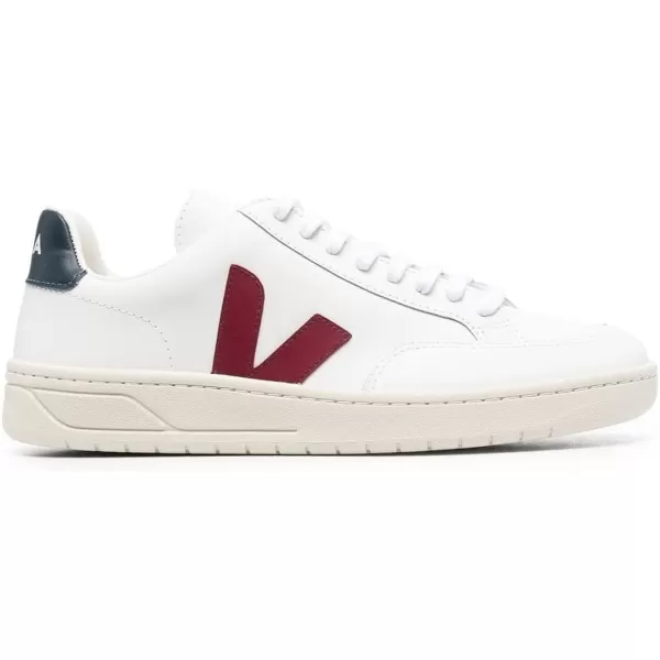 Veja Mens V12 Leather SneakersWhite Garnet