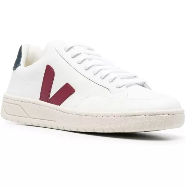 Veja Mens V12 Leather SneakersWhite Garnet