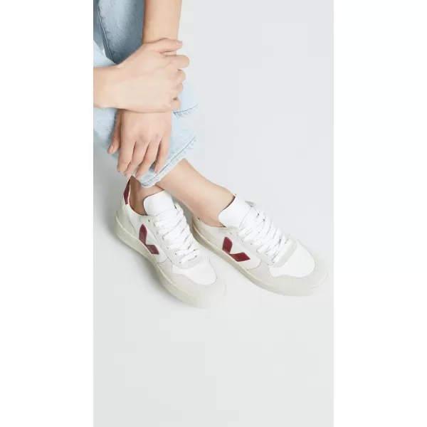 Veja Womens V10 SneakersWhiteMarsala