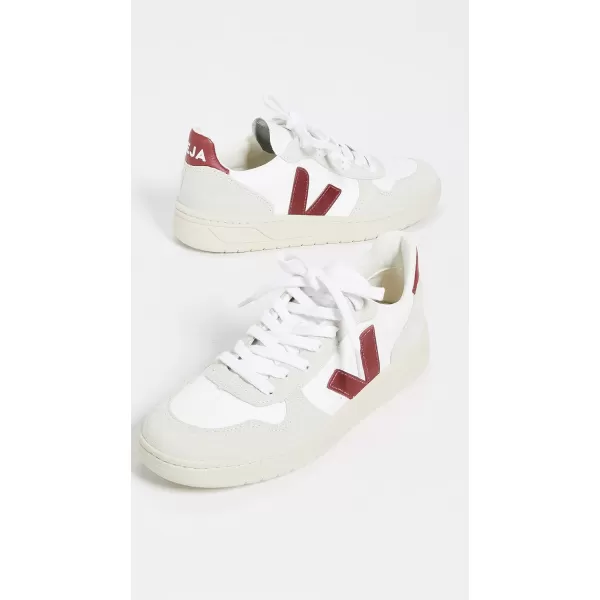 Veja Womens V10 SneakersWhiteMarsala