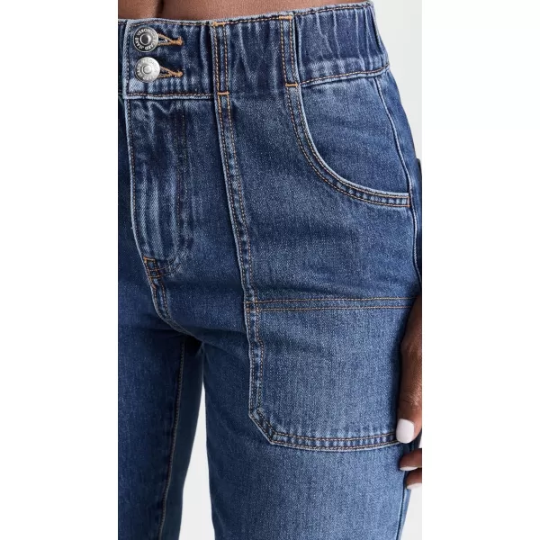 Veronica Beard Jean Womens Arya Cargo Straight Jeans with Elastic WaistRunaway