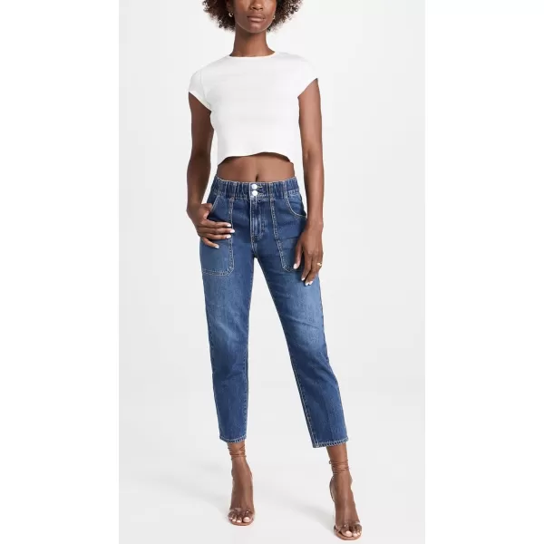 Veronica Beard Jean Womens Arya Cargo Straight Jeans with Elastic WaistRunaway