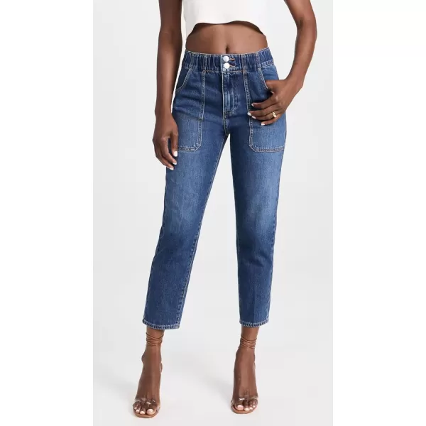 Veronica Beard Jean Womens Arya Cargo Straight Jeans with Elastic WaistRunaway