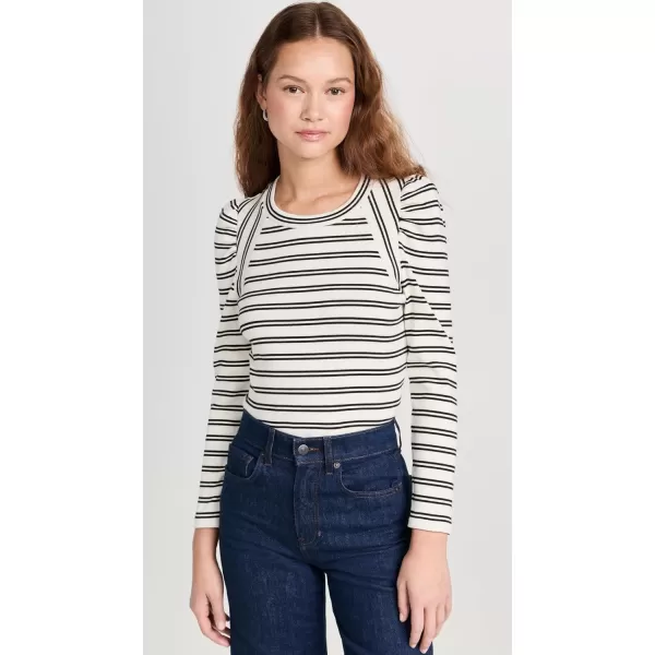 Veronica Beard Jean Womens Delano TopBlackWhite