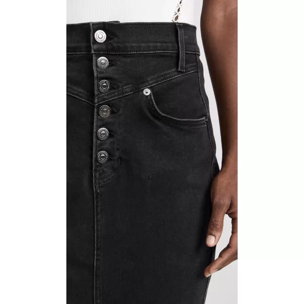 Veronica Beard Jean Womens Herron Denim Midi SkirtWashed Onyx