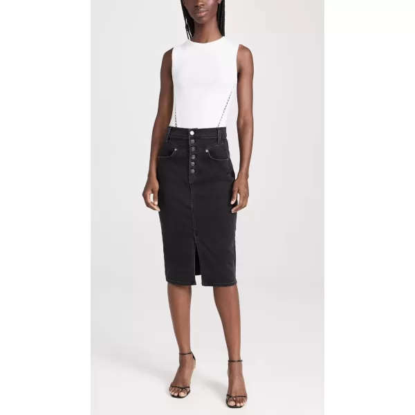 Veronica Beard Jean Womens Herron Denim Midi SkirtWashed Onyx