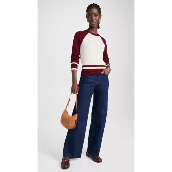 Veronica Beard Jean Womens Ralie PulloverIvoryMaroon