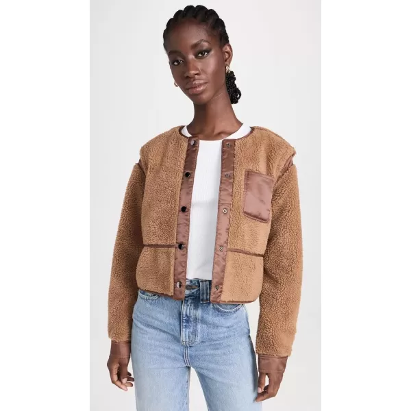 Veronica Beard Jean Womens Surrey Sherpa JacketTeddy Brown