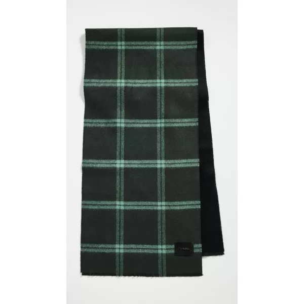 Vince Mens Cashmere Blend Double Face Window Pane ScarfMineral Green