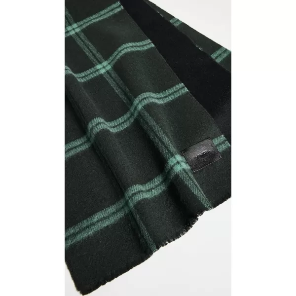 Vince Mens Cashmere Blend Double Face Window Pane ScarfMineral Green