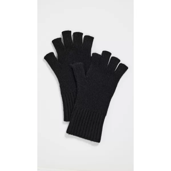 Vince Mens Cashmere Blend Rib Knit Fingerless GlovesHeather Black