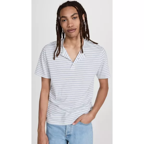 Vince Mens NEP Stripe SS HenleyChalk BlueOff White