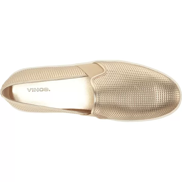 Vince Womens Blair Slip On Fashion SneakersChampagne Perf Metallic Leather