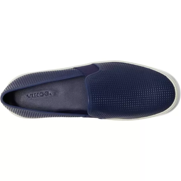 Vince Womens Blair Slip On Fashion SneakersMidnight Blue Perf Leather