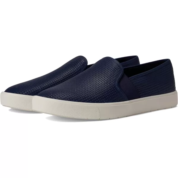 Vince Womens Blair Slip On Fashion SneakersMidnight Blue Perf Leather