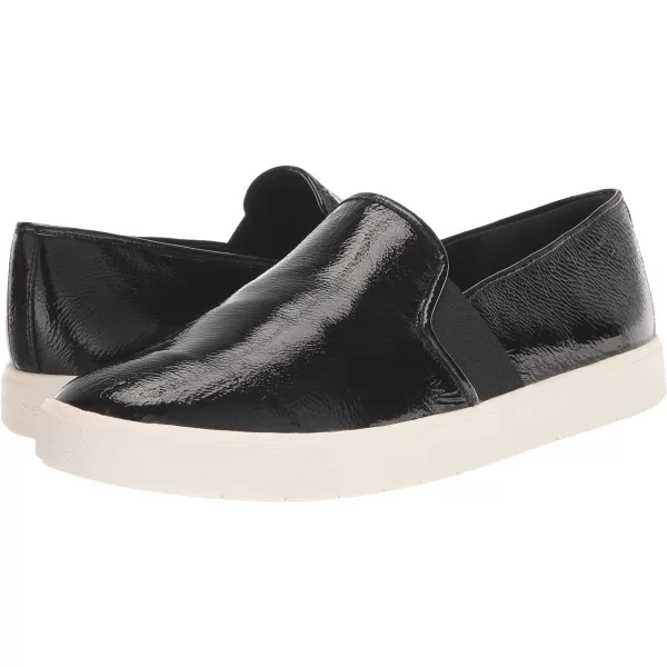 Vince Womens Blair Slip On SneakersBlack Crinkle Patent