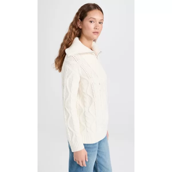 Vince Womens Cable Half Zip PulloverOffwhite