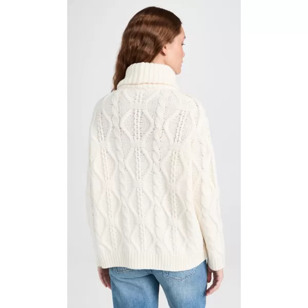 Vince Womens Cable Half Zip PulloverOffwhite