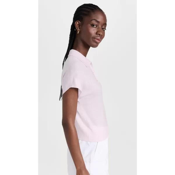 Vince Womens Cap Sleeve PoloPeony