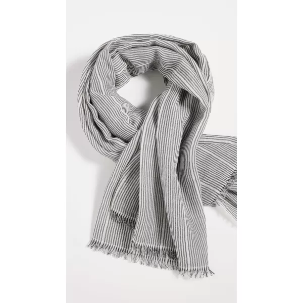 Vince Womens Cotton Micro Stripe ScarfGrey