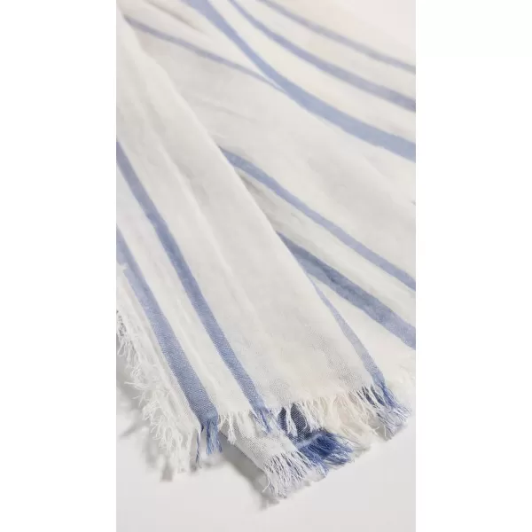 Vince Womens Cotton Variegated Stripe ScarfBaby Blue