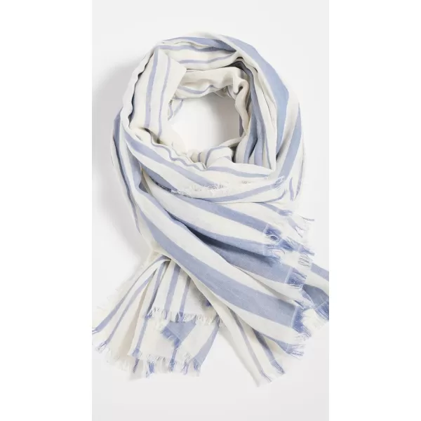 Vince Womens Cotton Variegated Stripe ScarfBaby Blue