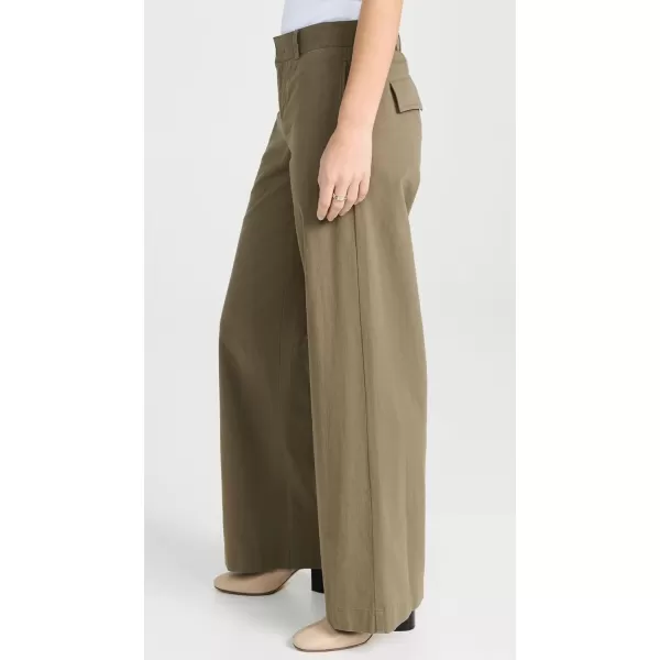 Vince Womens Cotton Wide Leg PantsArtichoke