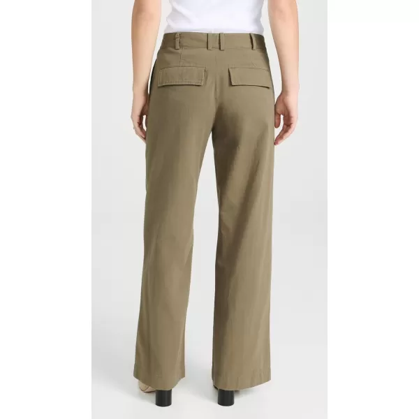 Vince Womens Cotton Wide Leg PantsArtichoke