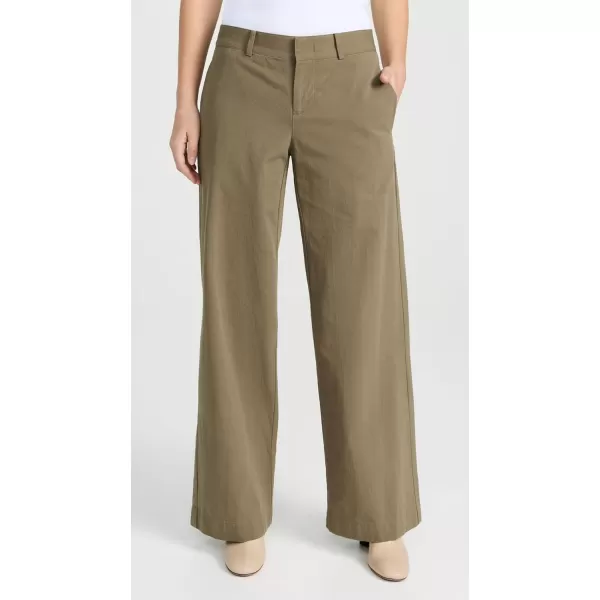 Vince Womens Cotton Wide Leg PantsArtichoke