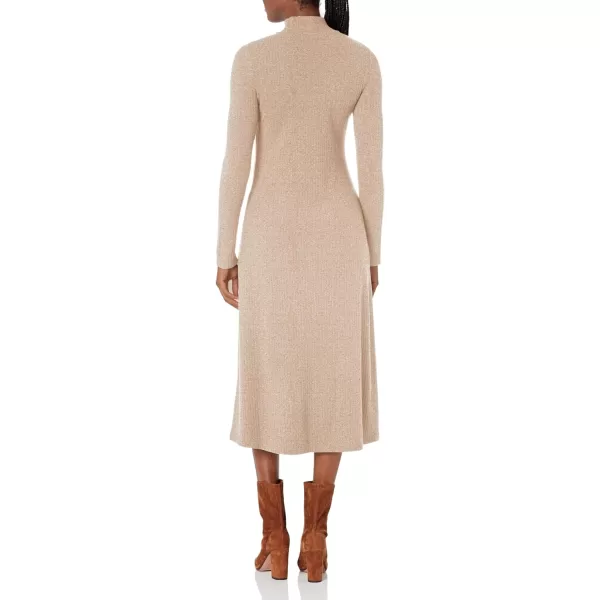 Vince Womens LS Mock Nk DressH Hazel Cream