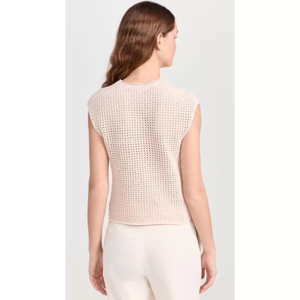 Vince Womens Mesh Stitch CrewPetal Pearl