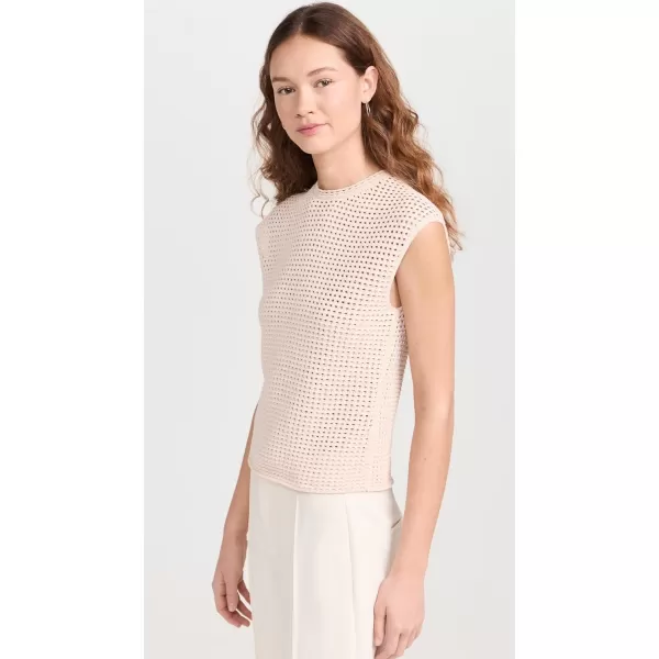 Vince Womens Mesh Stitch CrewPetal Pearl