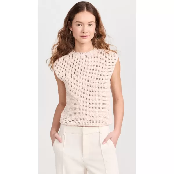 Vince Womens Mesh Stitch CrewPetal Pearl