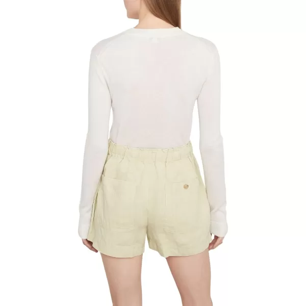 Vince Womens Mid Waist Tie Front Pull on ShortPale Sweet Grass