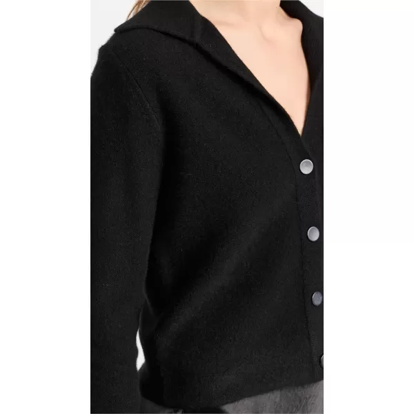 Vince Womens Polo Button Cashmere CardiganBlack