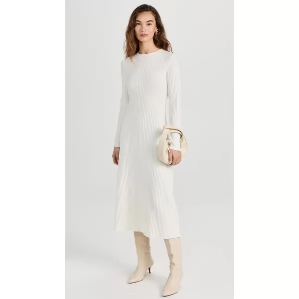 Vince Womens Rib Crew Neck DressOffwhite